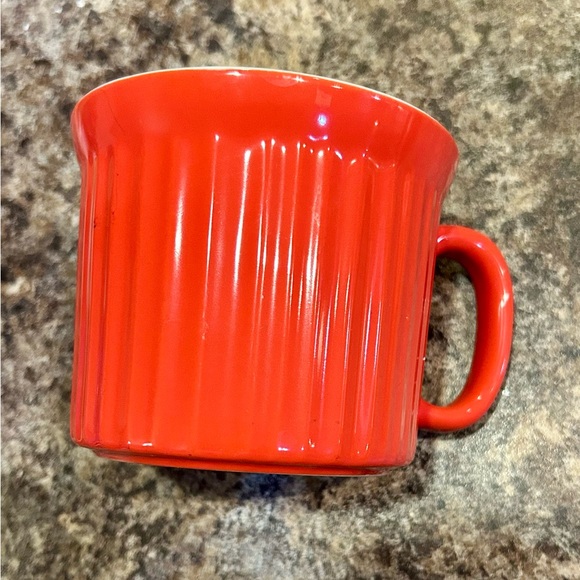 Corningware Red Ribbed Ceramic Coffee Mug - Picture 2 of 3